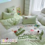  Bộ Chăn Ga Cotton Linen Kids - CÁ SẤU 
