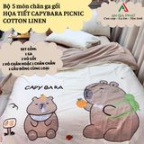  Bộ Chăn Ga Cotton Linen Kids - CAPY BARA 1 