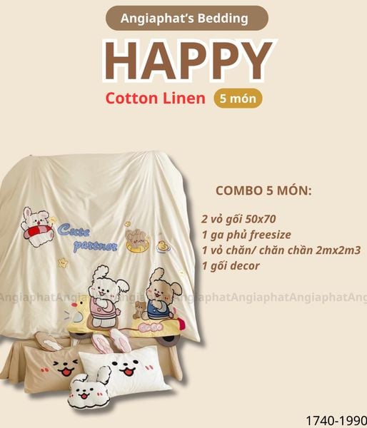  Bộ Chăn Ga Cotton Linen Kids - PUPPY 2 