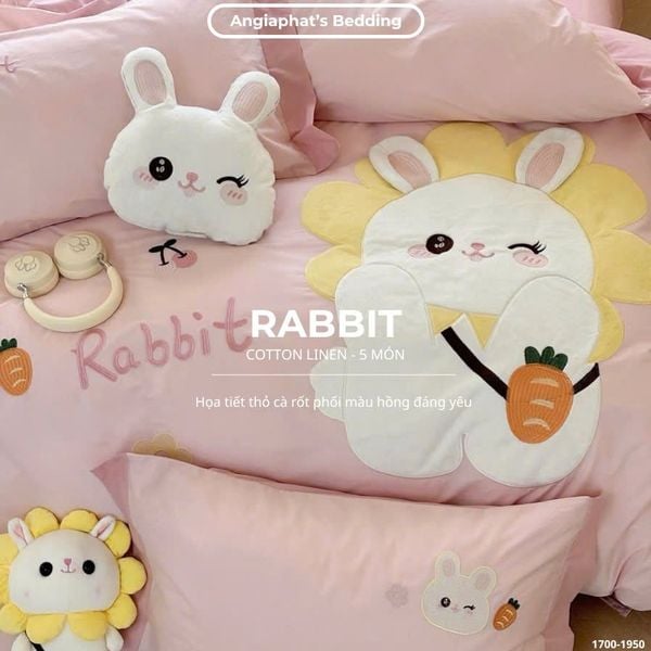  Bộ Chăn Ga Cotton Linen Kids - RABBIT 