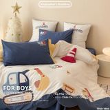  Bộ Chăn Ga Cotton Linen Kids - XE CẨU 