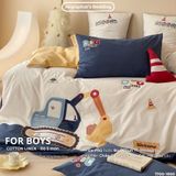  Bộ Chăn Ga Cotton Linen Kids - XE CẨU 