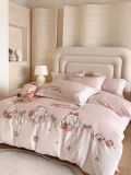  Bộ Chăn Ga Cotton Linen Kids - Thỏ Dâu Tây 