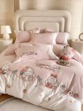  Bộ Chăn Ga Cotton Linen Kids - Thỏ Dâu Tây 