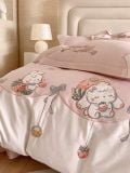  Bộ Chăn Ga Cotton Linen Kids - Thỏ Dâu Tây 