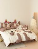  Bộ Chăn Ga Cotton Linen Kids - Khỉ Nâu 