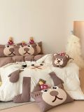  Bộ Chăn Ga Cotton Linen Kids - Khỉ Nâu 