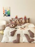  Bộ Chăn Ga Cotton Linen Kids - Khỉ Nâu 