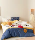  Bộ Chăn Ga Cotton Linen Kids - Bóng Rổ Xanh 