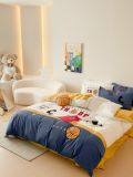  Bộ Chăn Ga Cotton Linen Kids - Bóng Rổ Xanh 
