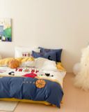  Bộ Chăn Ga Cotton Linen Kids - Bóng Rổ Xanh 
