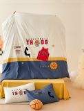  Bộ Chăn Ga Cotton Linen Kids - Bóng Rổ Xanh 
