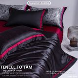  Set Chăn Ga Tencel Tơ Tằm COLOGNE - Đen Hồng 