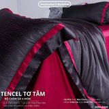  Set Chăn Ga Tencel Tơ Tằm COLOGNE - Đen Hồng 