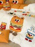  Bộ Chăn Ga Cotton Linen Kids - Bơ gơ Cam 