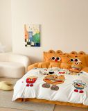  Bộ Chăn Ga Cotton Linen Kids - Bơ gơ Cam 