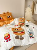  Bộ Chăn Ga Cotton Linen Kids - Bơ gơ Cam 
