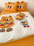  Bộ Chăn Ga Cotton Linen Kids - Bơ gơ Cam 
