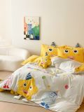  Bộ Chăn Ga Cotton Linen Kids - Sao Vàng 