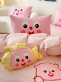  Bộ Chăn Ga Cotton Linen Kids - Bé Cute Hồng 