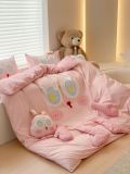  Bộ Chăn Ga Cotton Linen Kids - GẤU CHÂN DÀI 