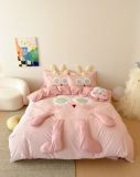  Bộ Chăn Ga Cotton Linen Kids - GẤU CHÂN DÀI 