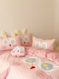  Bộ Chăn Ga Cotton Linen Kids - GẤU CHÂN DÀI 