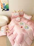  Bộ Chăn Ga Cotton Linen Kids - GẤU CHÂN DÀI 
