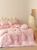  Bộ Chăn Ga Cotton Linen Kids - GẤU CHÂN DÀI 