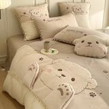  Bộ Chăn Ga Cotton Linen Kids - Gấu Nâu 