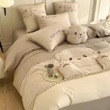  Bộ Chăn Ga Cotton Linen Kids - Gấu Nâu 