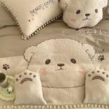  Bộ Chăn Ga Cotton Linen Kids - Gấu Nâu 