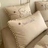  Bộ Chăn Ga Cotton Linen Kids - Gấu Nâu 