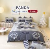  Bộ Chăn Ga Cotton Linen Kids / Cho Bé - Panda 