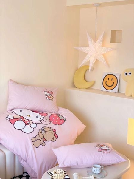  Bộ Chăn Ga Cotton Linen Kids - Kitty 3 