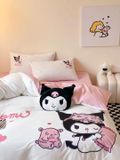  Bộ Chăn Ga Cotton Linen Kids - Kuromi 3 HỒNG 