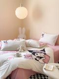  Bộ Chăn Ga Cotton Linen Kids - Kuromi 3 HỒNG 