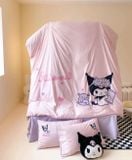  Bộ Chăn Ga Cotton Linen Kids - Kuromi 2 HỒNG 