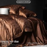  Set Chăn Ga Tencel Tơ Tằm COLOGNE - Nâu Cam 