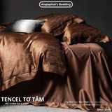  Set Chăn Ga Tencel Tơ Tằm COLOGNE - Nâu Cam 