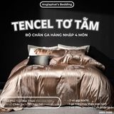  Set Chăn Ga Tencel Tơ Tằm COLOGNE - Nâu Kem 