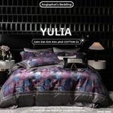  Set Chăn Ga Luxury - Gấm Siêu Mịn - YULIA TÍM 