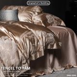 Set Chăn Ga Tencel Tơ Tằm COLOGNE - Nâu Kem 