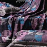  Set Chăn Ga Luxury - Gấm Siêu Mịn - YULIA TÍM 