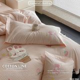  Bộ Chăn Ga Cotton Linen Kids / Cho Bé - Thỏ Caro 