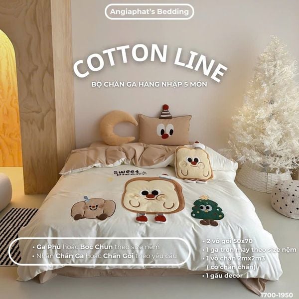  Bộ Chăn Ga Cotton Linen Kids / Cho Bé - Sweet 