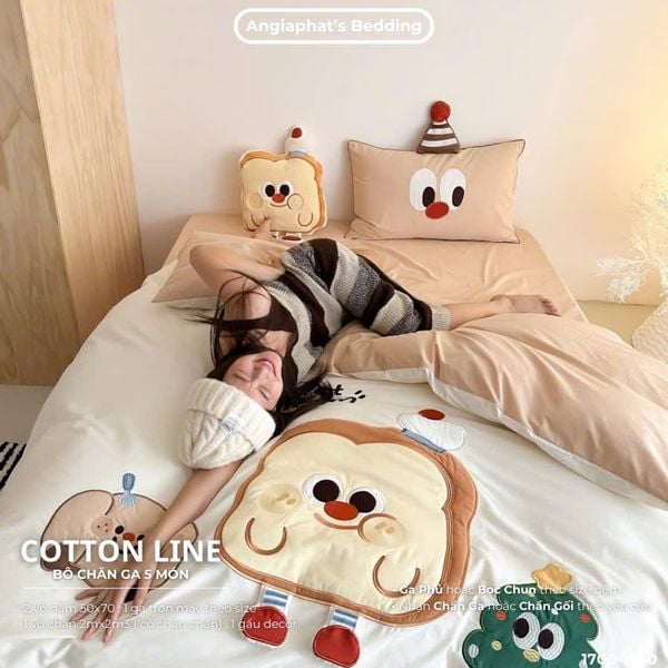  Bộ Chăn Ga Cotton Linen Kids / Cho Bé - Sweet 