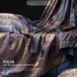 Set Chăn Ga Luxury - Gấm Siêu Mịn - YULIA TÍM GHI 