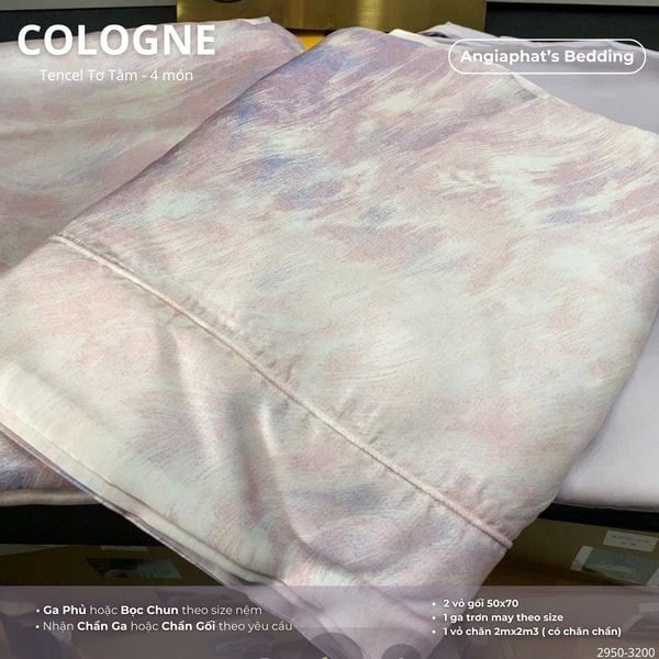  Set Chăn Ga Tencel Tơ Tằm COLOGNE - Tím 
