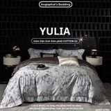  Set Chăn Ga Luxury - Gấm Siêu Mịn - YULIA GHI 
